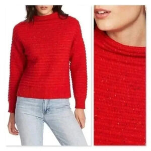 Court & Rowe Red Speck Mock Neck Pullover Sweater L